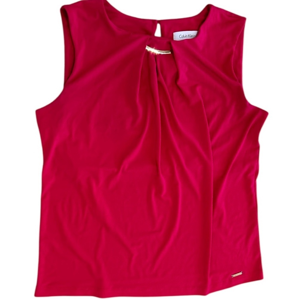Calvin Klein Women's Pink Sleeveless Blouse Top Size XS